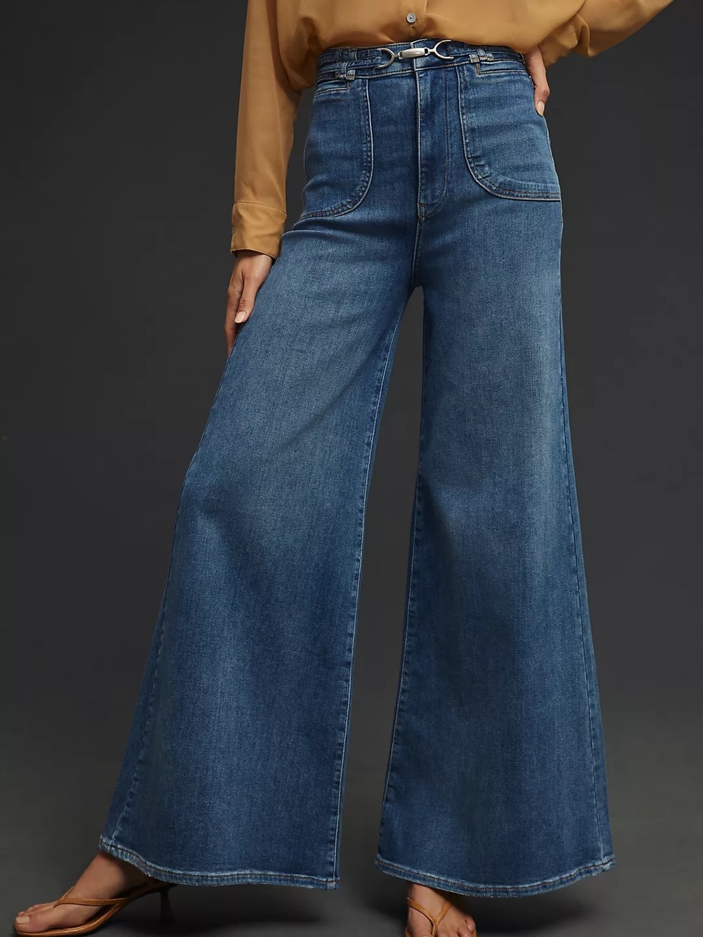 Pilcro Wide-Leg High-Rise Jeans